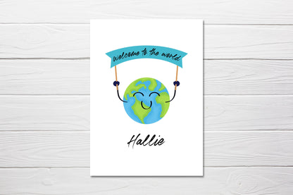 Personalised New Baby Card | Welcome To The World Card | New Parents Card
