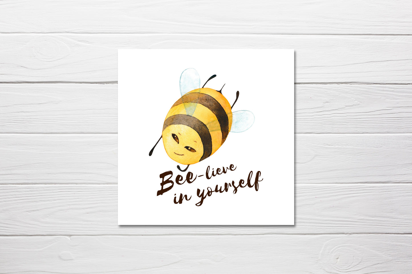 Bee-lieve In Yourself Card | Encouragement Card | Exam Card | New Job Card
