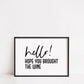Quote Print | Hello, Hope You brought The Wine | Funny Print | Entrance Way, Hallway Print Print