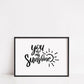 Quote Print | You Are My Sunshine | Nursery Print | Cute Print