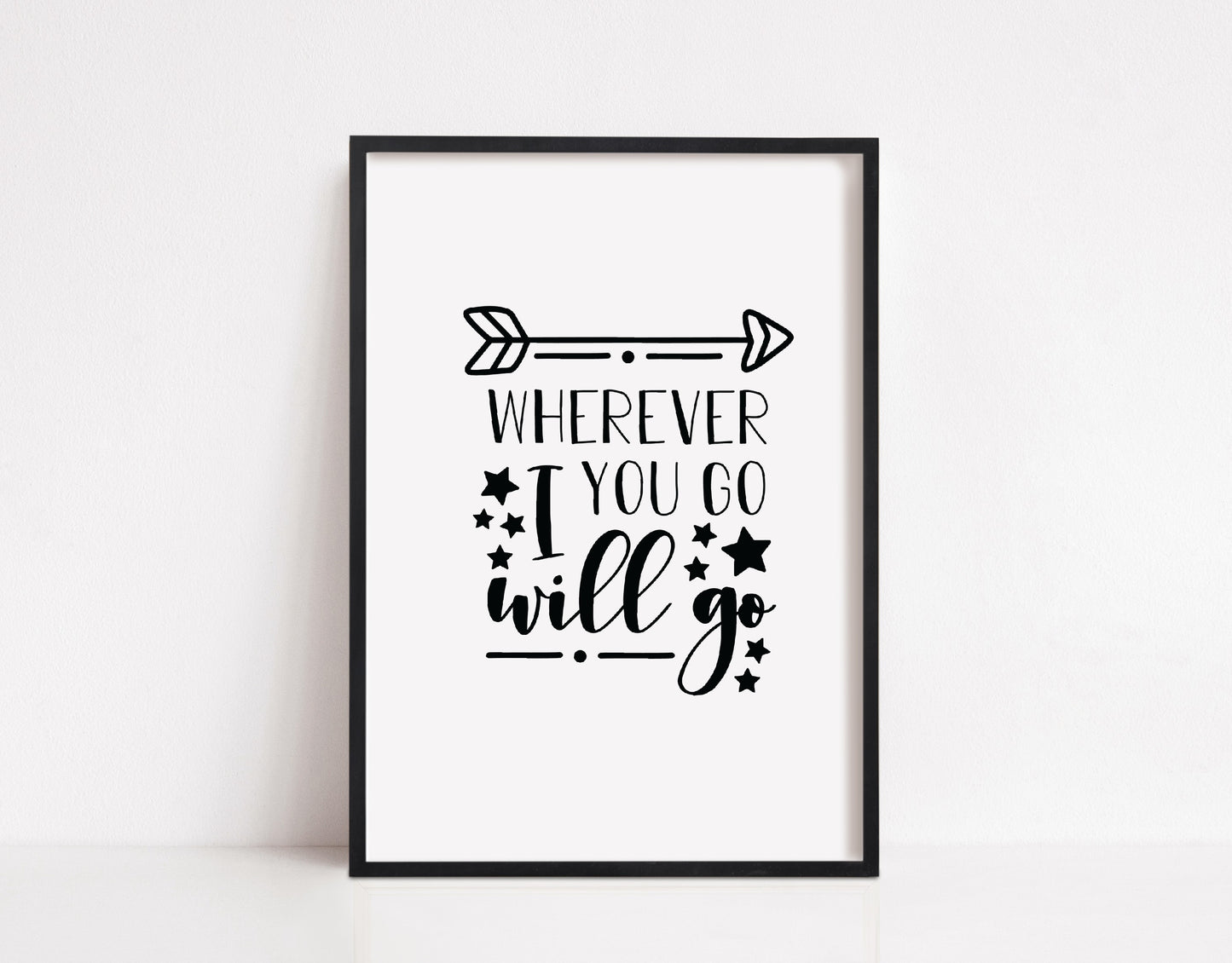 Quote Print | Wherever You Go, I Will Go | Nursery Print | Cute Print | Couples Print