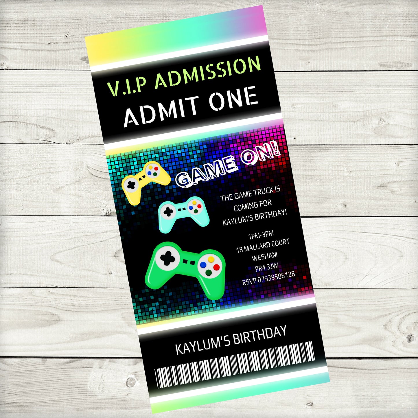 Gaming Invitations | Gamer Invites | Gaming Theme Invitations | Party Invitations