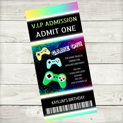 Gaming Invitations | Gamer Invites | Gaming Theme Invitations | Party Invitations