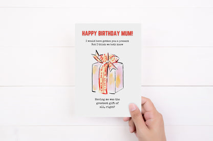 Birthday Card | Happy Birthday Mum | Joke Card
