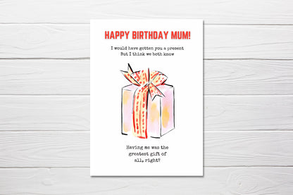 Birthday Card | Happy Birthday Mum | Joke Card