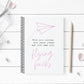 Funny Notebook | Fold Your Worries Into Paper Planes And Turn Them Into Flying Fucks | Pink Grey Notebook Gift