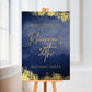 Navy Blue & Gold Welcome Board Sign | Personalised Birthday Board | Birthday Party Sign | A4, A3, A2