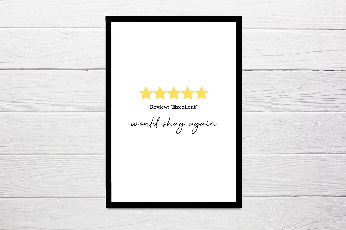 Valentines Card | Anniversary Card | Excellent, Would Shag Again | 5 Stars | Funny Rude Card | Couples Card