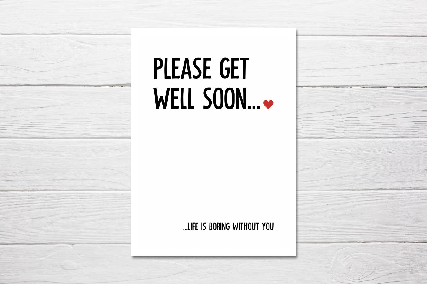 Thinking Of You Card | Get Well Soon, Life Is Boring Without You | Funny Card | Get Well Soon Card