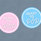 Blue Ready To Pop Stickers | Various Sizes | Baby Shower Party Stickers | Popcorn Stickers | Baby Shower Stickers