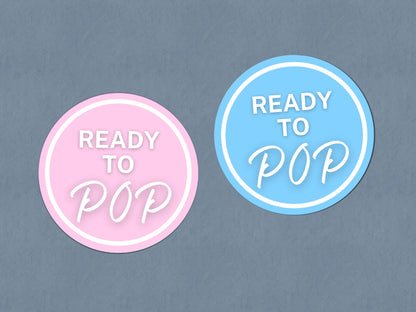 Pink Ready To Pop Stickers | Various Sizes | Baby Shower Party Stickers | Popcorn Stickers | Baby Shower Stickers