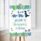 Dinosaur Welcome Board Sign | Personalised Birthday Board | Birthday Party Sign | A4, A3, A2