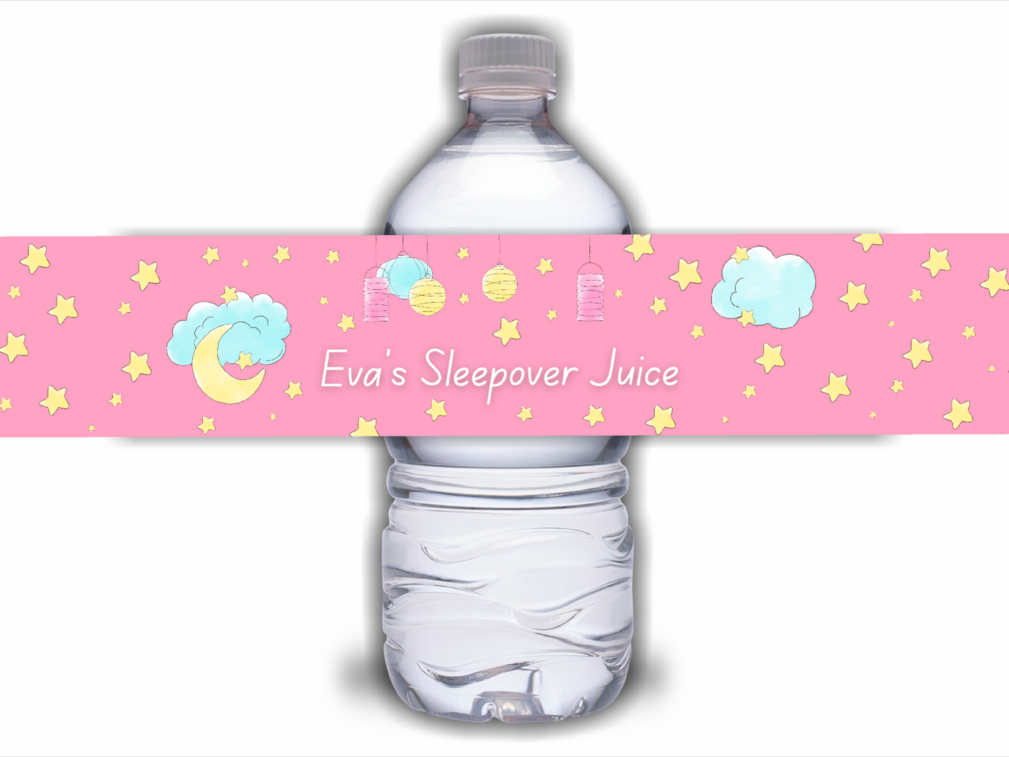 Juice Bottle Labels | Pink Sleepover Labels | Sleepover, Teepee Water Bottle Stickers