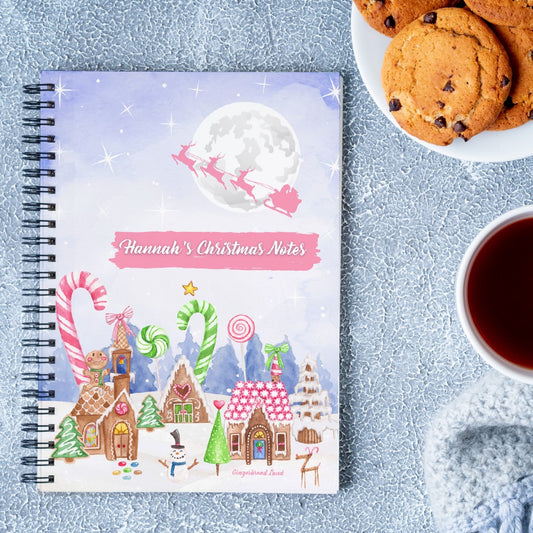 Personalised Christmas Planner | Christmas Notebook | Gingerbread Land Design