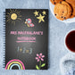 Teacher Notebook | Personalised Teacher Notebook | Chalkboard Design Pink