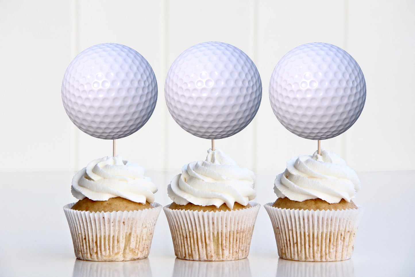Golf Ball Cupcake Toppers | Birthday Cupcake Toppers | Golf Ball Party Decorations