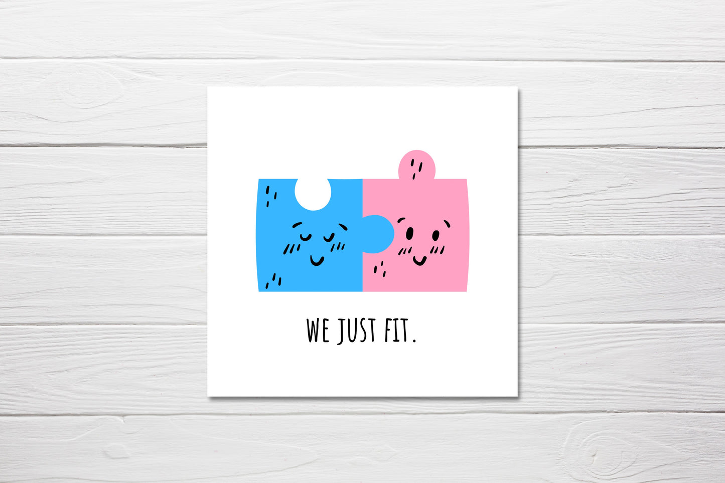 Valentines Card | Anniversary Card | We Just Fit | Funny Card | Couples Card