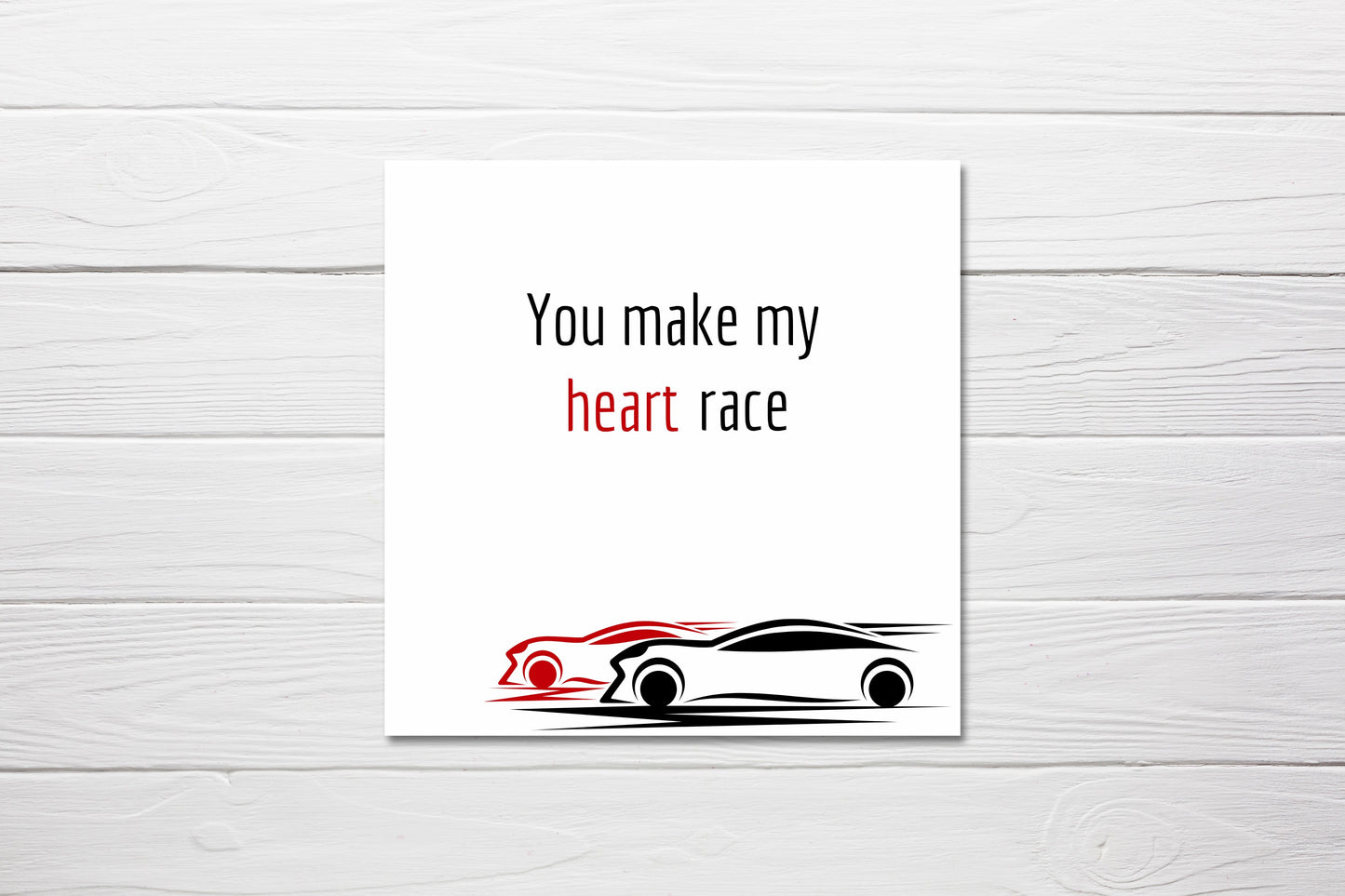 Valentines Card | Anniversary Card | You Make My Heart Race | Couples Card | Love Card