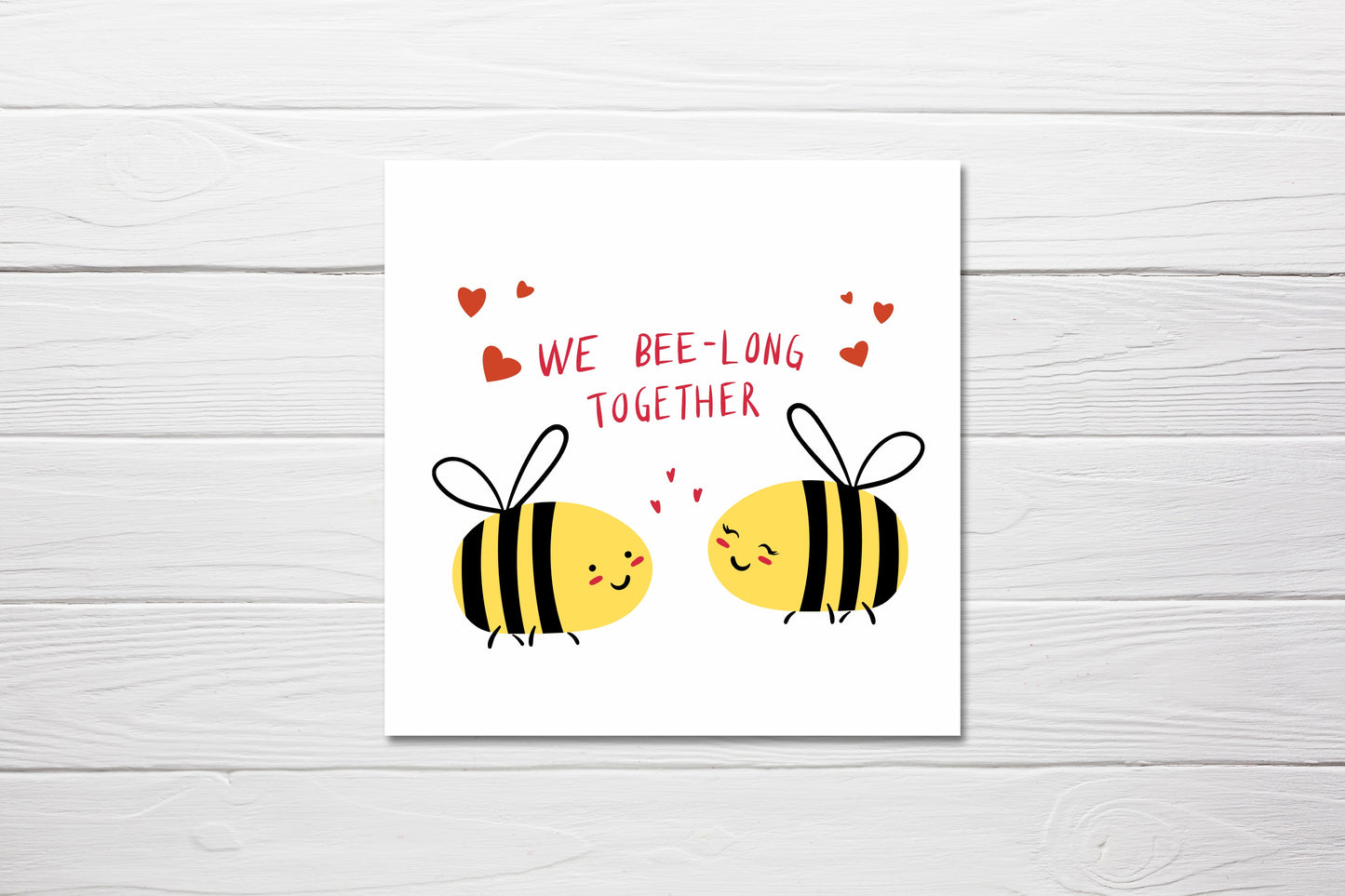 Valentines Card | Anniversary Card | Bee-long Together | Couples Card | Love Card