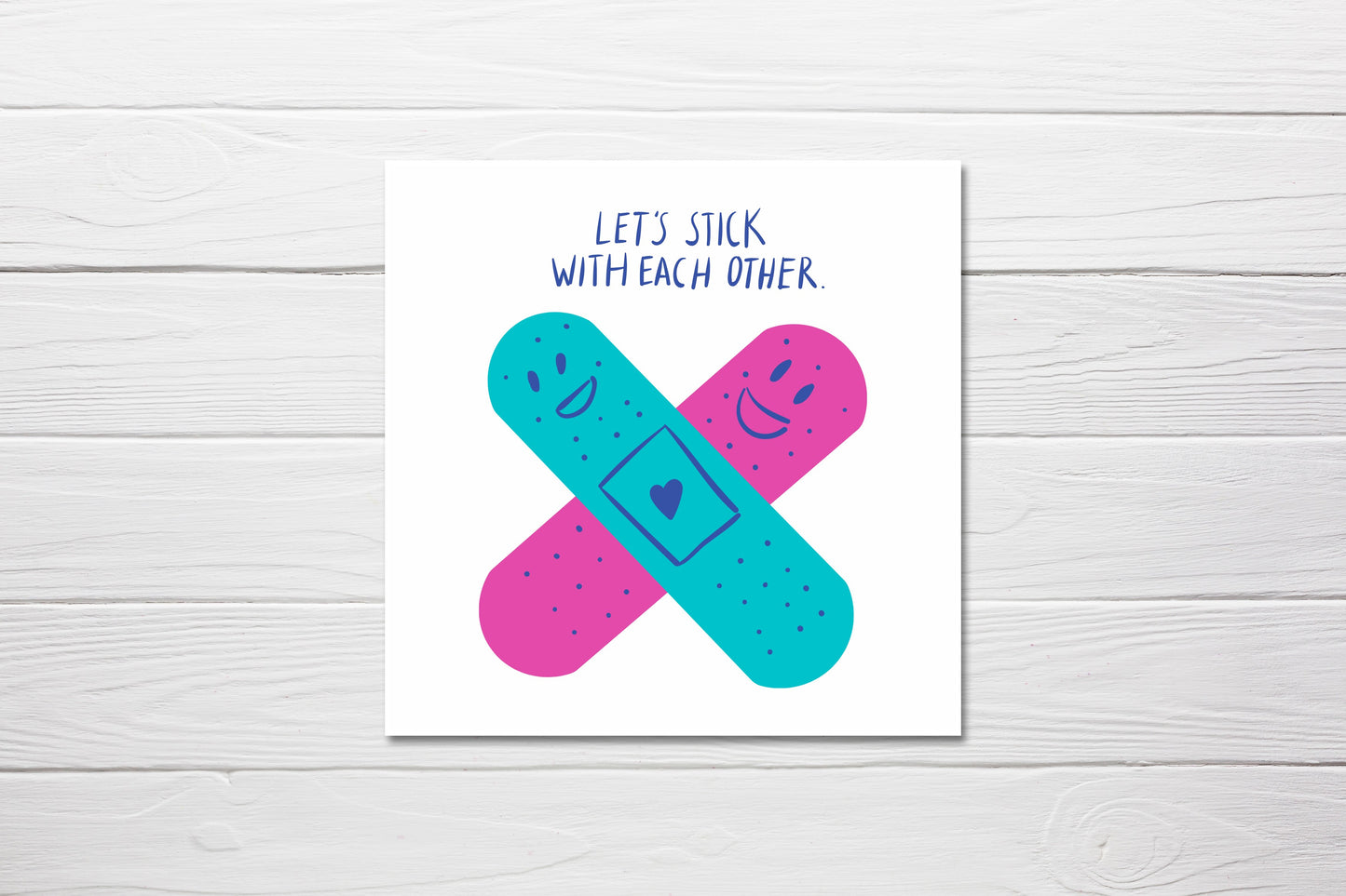 Valentines Card | Anniversary Card | Let's Stick With Each Other | Couples Card