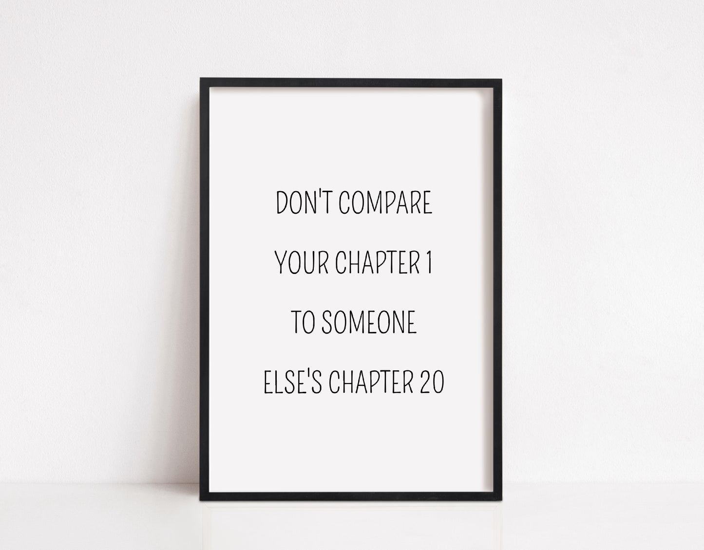 Quote Print | Don't Compare Your Chapter 1 To Someone Else's Chapter 20 | Motivational Quote Print