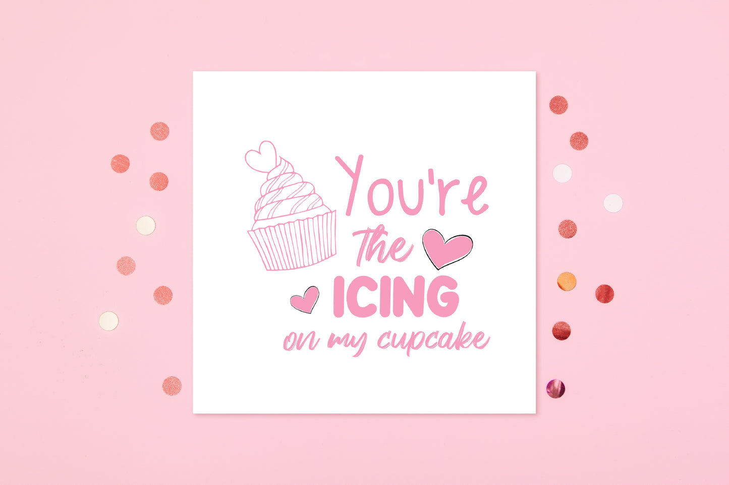 Valentines Card | Anniversary Card | You're The Icing On My Cupcake | Couples Card | Love Card
