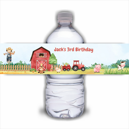 Juice Bottle Labels | Farm Animal Labels | Water Bottle Stickers | Farm Animal Party | Party Stickers