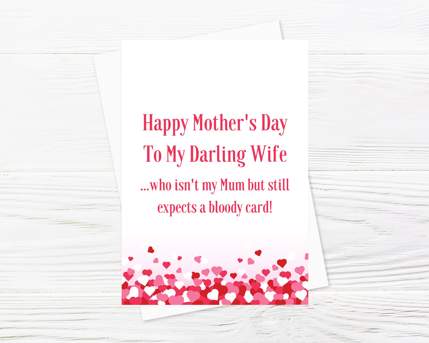 Mothers Day Card | Happy Mother's Day To My Darling Wife | Funny Mothers Day Card