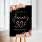 Black & Rose Gold Welcome Board Sign | Personalised Birthday Board | Birthday Party Sign | A4, A3, A2