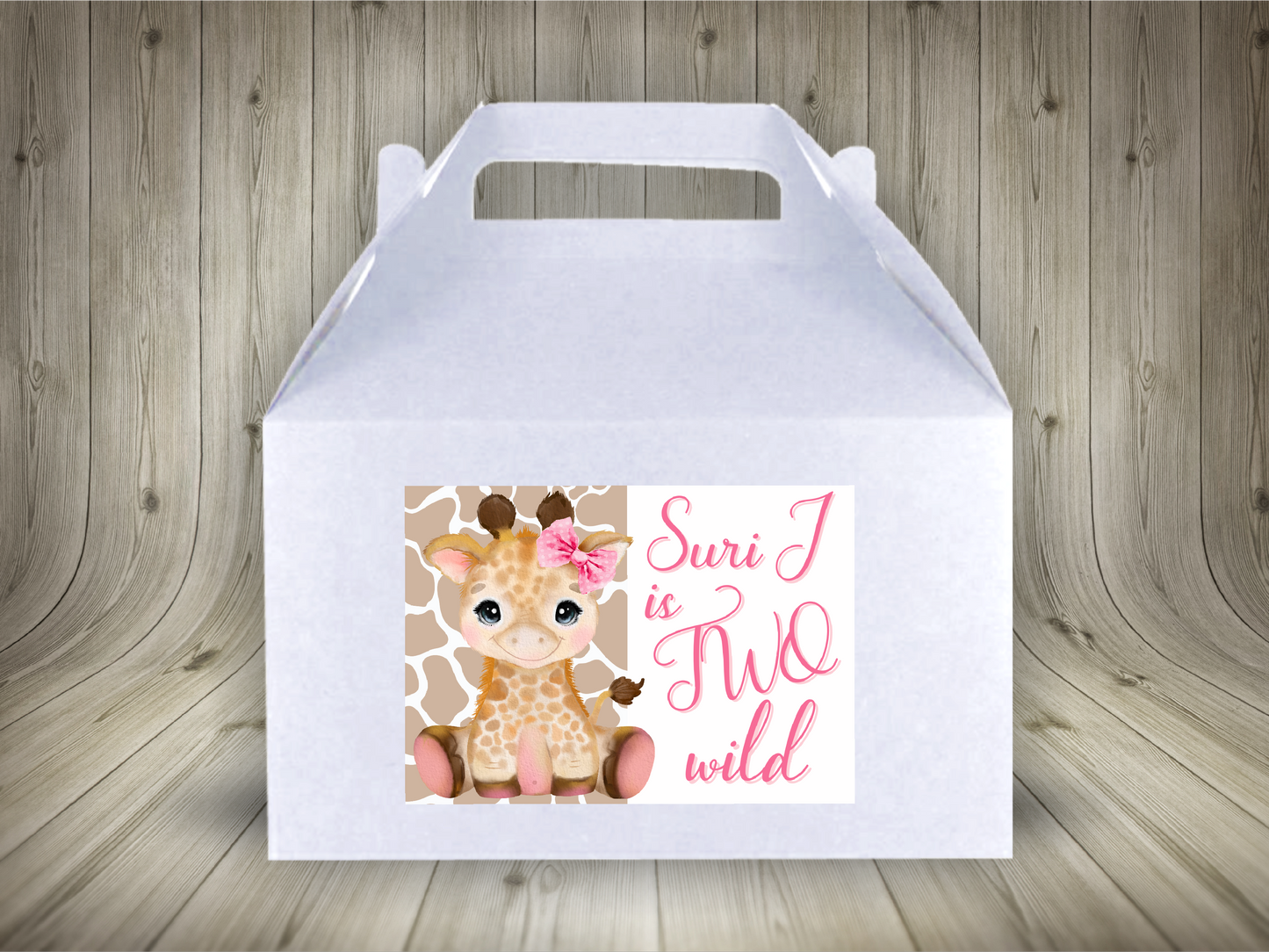 Rectangle Stickers | Party Stickers | Giraffe Party Stickers | Party Bag Stickers