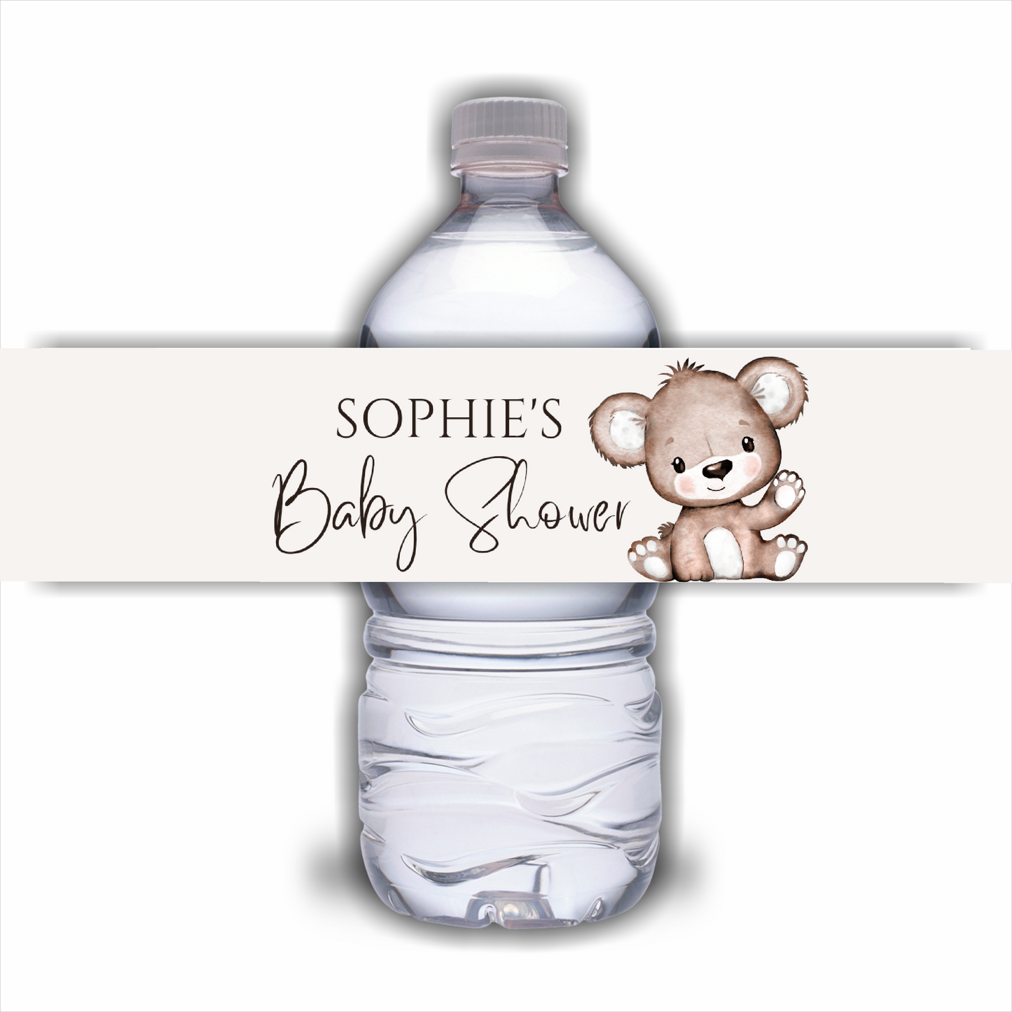Juice Bottle Labels | Brown Beige Neutral Teddy Bear Labels | Water Bottle Stickers | Teddy Bear Baby Shower, Birthday Party