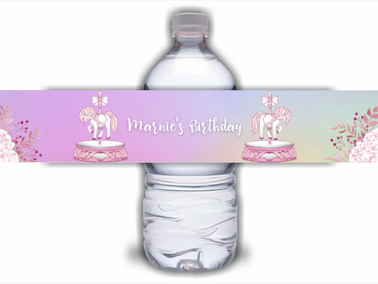 Juice Bottle Labels | Carousel Horse Theme Labels | Water Bottle Stickers | Carousel Party | Party Stickers