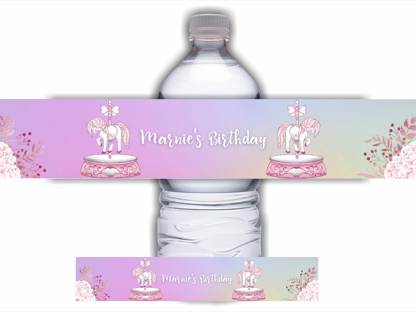 Juice Bottle Labels | Carousel Horse Theme Labels | Water Bottle Stickers | Carousel Party | Party Stickers