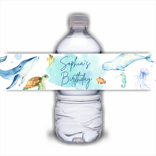 Juice Bottle Labels | Under The Sea Party Juice Labels | Water Bottle Stickers | Under The Sea Party | Party Stickers | Sea Animal Party Decor