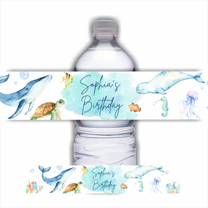 Juice Bottle Labels | Under The Sea Party Juice Labels | Water Bottle Stickers | Under The Sea Party | Party Stickers | Sea Animal Party Decor