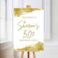 White & Gold Welcome Board Sign | Personalised Birthday Board | Birthday Party Sign | A4, A3, A2