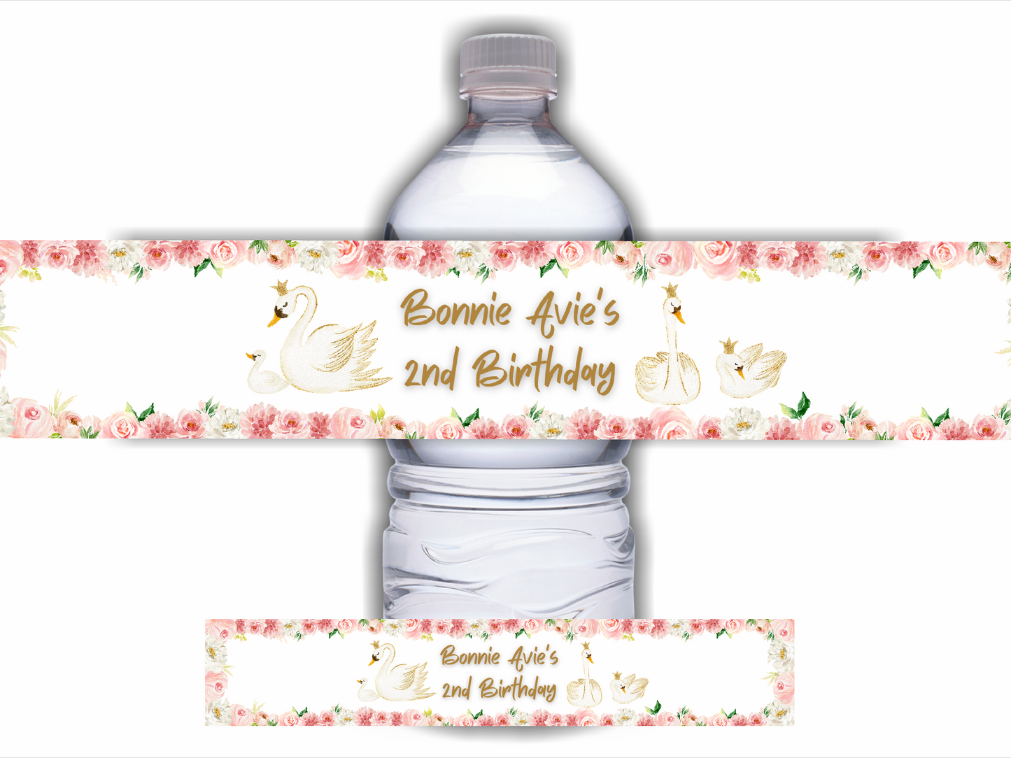 Juice Bottle Labels | Swan Labels | Water Bottle Stickers | Swan Baby Shower, Birthday Party Stickers