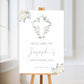 Christening, Baptism, Holy Communion Welcome Board Sign | Personalised Party Board | White Floral Party Sign | A4, A3, A2