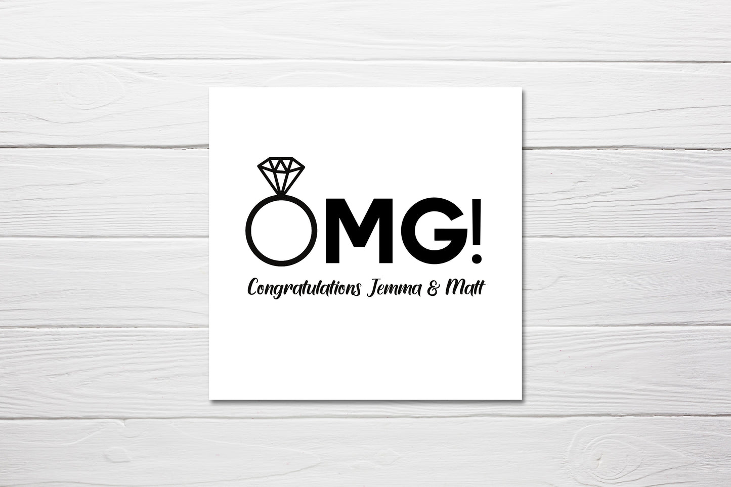 Engagement Card | OMG Congratulations | Personalised Name Couples Card