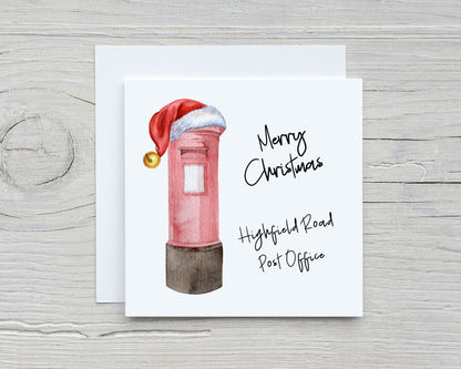 Christmas Card | Personalised Postman - Postwoman - Post Office | Staff Post Box Personalised Card