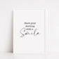 Quote Print | Start Your Morning With A Smile | Motivational Print