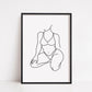 Drawing Print | Curvy Woman Line Art Drawing | Self Love Print
