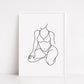 Drawing Print | Curvy Woman Line Art Drawing | Self Love Print