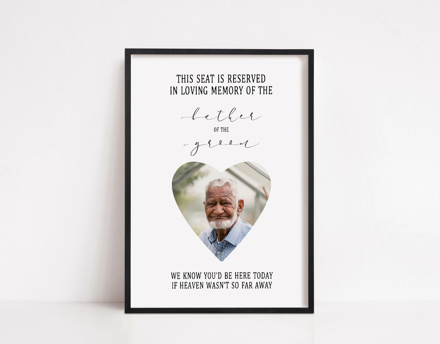Wedding Print | In Loving Memory Print | Father Of The Groom, Bride Print