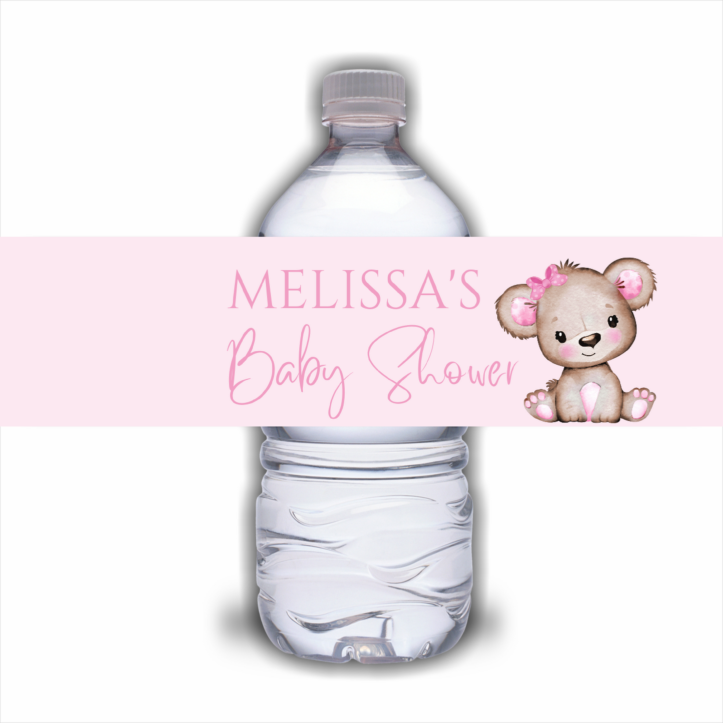 Juice Bottle Labels | Pink Or White Teddy Bear Labels | Water Bottle Stickers | Teddy Bear Baby Shower, Birthday Party