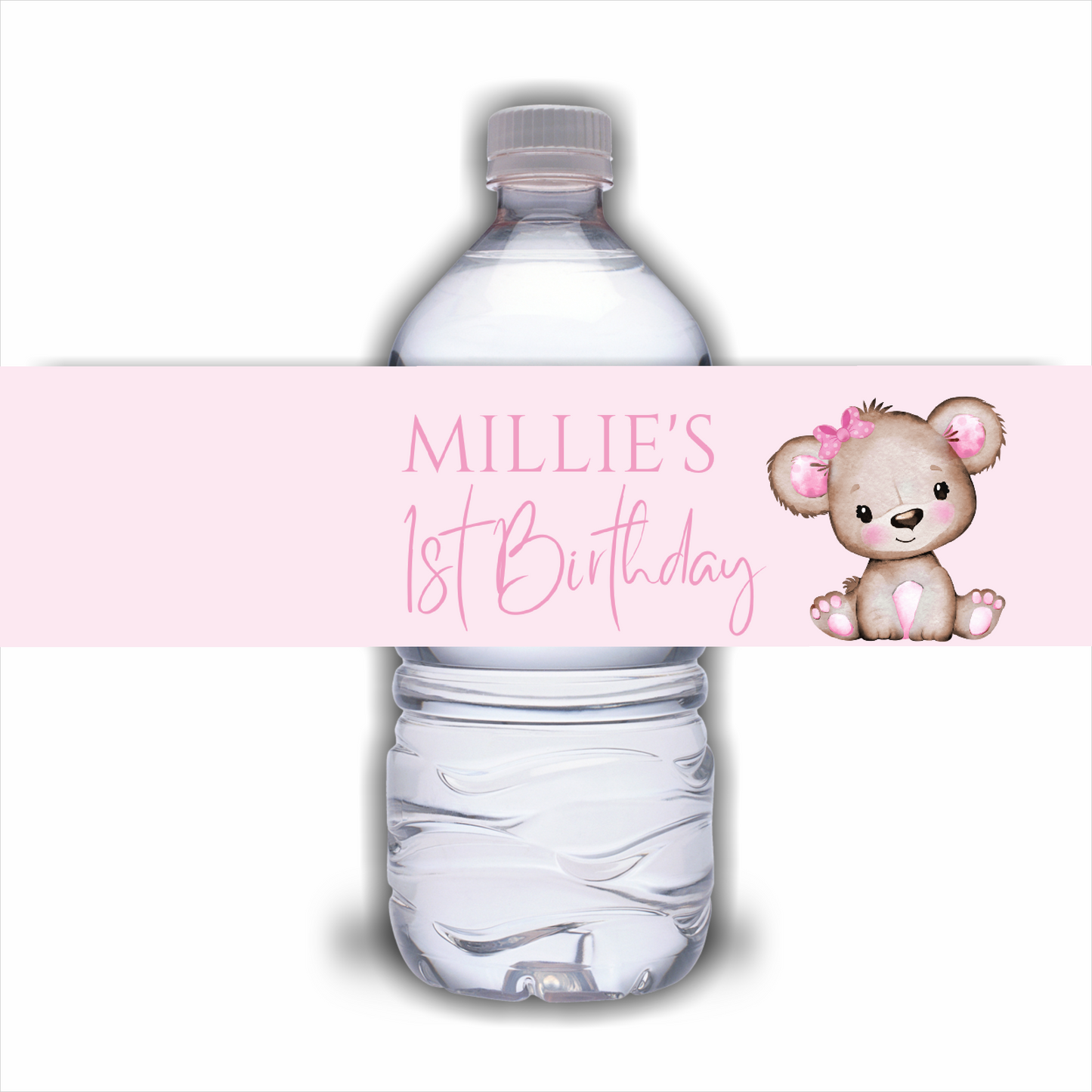 Juice Bottle Labels | Pink Or White Teddy Bear Labels | Water Bottle Stickers | Teddy Bear Baby Shower, Birthday Party