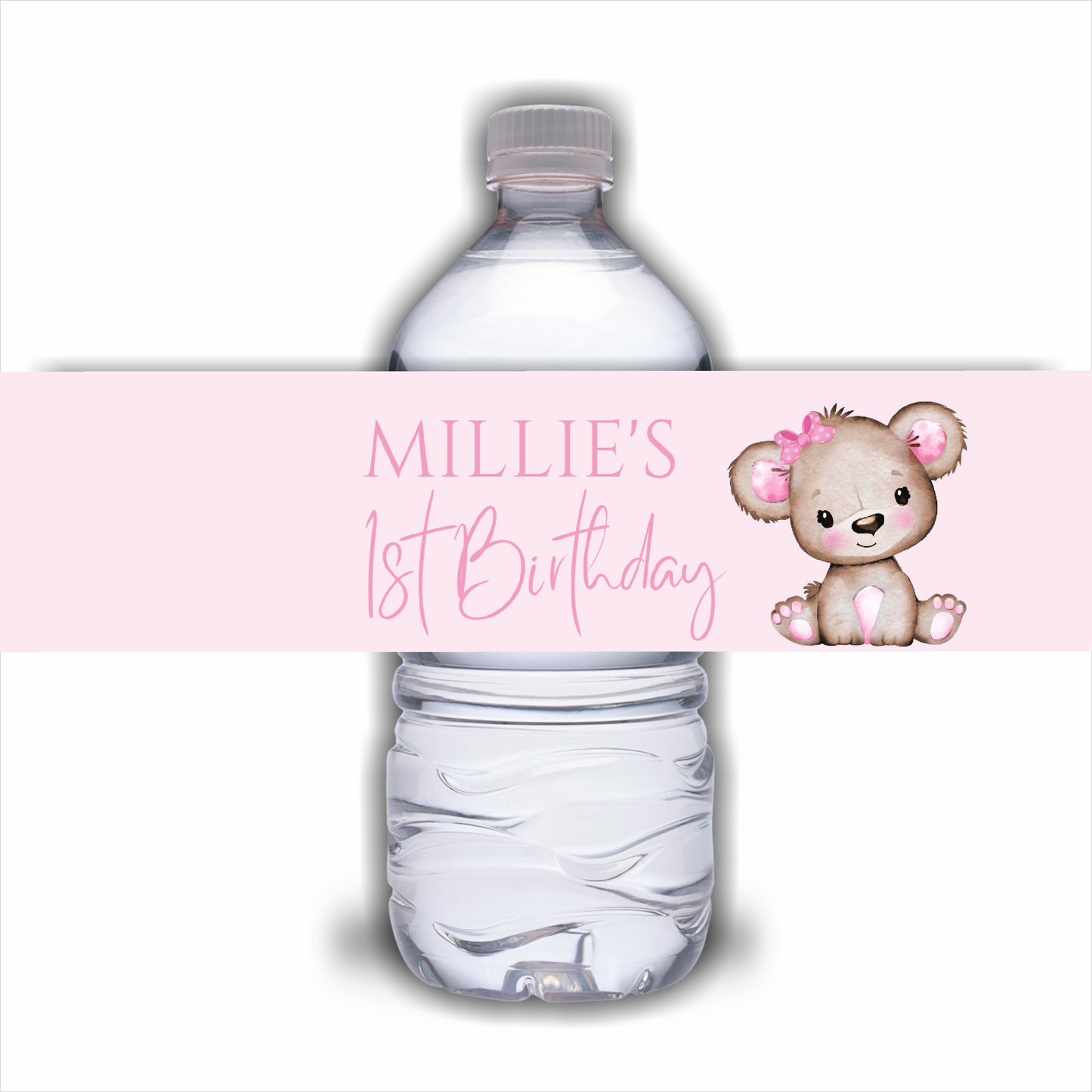 Juice Bottle Labels | Pink Or White Teddy Bear Labels | Water Bottle Stickers | Teddy Bear Baby Shower, Birthday Party