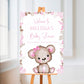 Pink Or White Teddy Bear Welcome Board Sign | Personalised Baby Shower, Birthday Party Board | Party Sign | A4, A3, A2