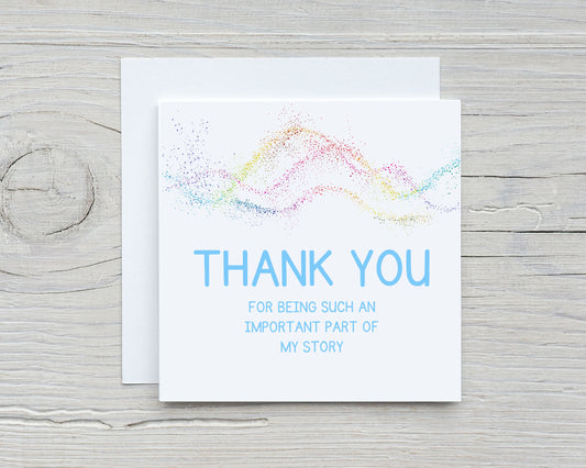 Teacher Card | Thank You For Being Such An Important Part Of My Story | Confetti Thank You Card