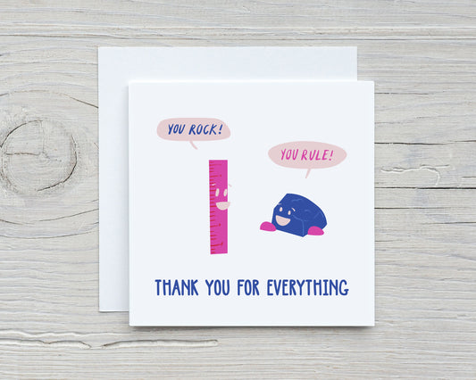 Teacher Card | You Rock, You Rule | Cute Card | Personalised Card